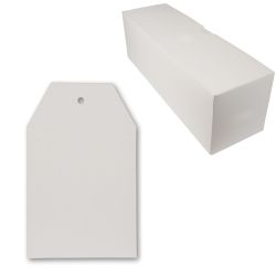 1.000 Kartonetiketten 300 gr/m² EINZELN 50x80mm Sonderform weiß