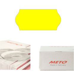 METO-Etiketten 26x12mm Wellenrand leuchtgelb permanent