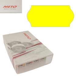 1 Karton METO-Etiketten 26x12mm Wellenrand leuchtgelb permanent
