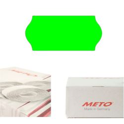 METO-Etiketten 26x12mm Wellenrand leuchtgrün permanent