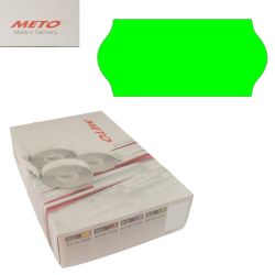 1 Karton METO-Etiketten 26x12mm Wellenrand leuchtgrün permanent