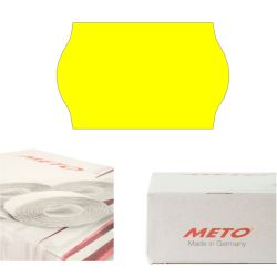 METO-Etiketten 26x16mm Wellenrand leuchtgelb permanent