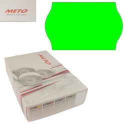 1 Karton METO-Etiketten 26x16mm Wellenrand leuchtgrün permanent
