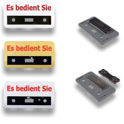  Magnet-Namensschild 72x38mm Aluminium "Es bedient Sie"