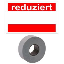Etiketten rechteckig 26x16mm weiß-rot "reduziert" permanent