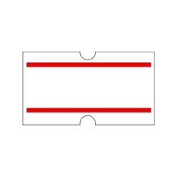 Loch-Etiketten 21,6x12 mm weiß permanent mit 2 roten Preisstrichen