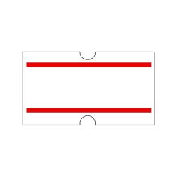 Loch-Etiketten 21,6x12 mm weiß permanent mit 2 roten Preisstrichen
