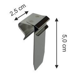 Preisschildhalter aus Edelstahl für senkrechte Tafeln, Rohrstangen, Kisten und Körbe