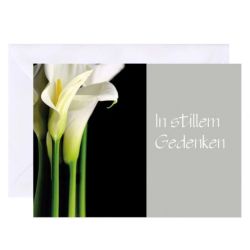 10x Trauerkarte "In stillem Gedenken", Umschlagfarbe weiß