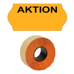 Preisetiketten 26x12mm leuchtorange "AKTION" permanent