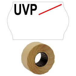 Preisetiketten 26x16mm weiss Druck schwarz + rot  " UVP / " permanent 